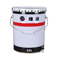 white painted metal tin bucket container with flower lid for bolts&nuts