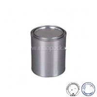 round square metal tin can with metal handle and screw top lid wholesale